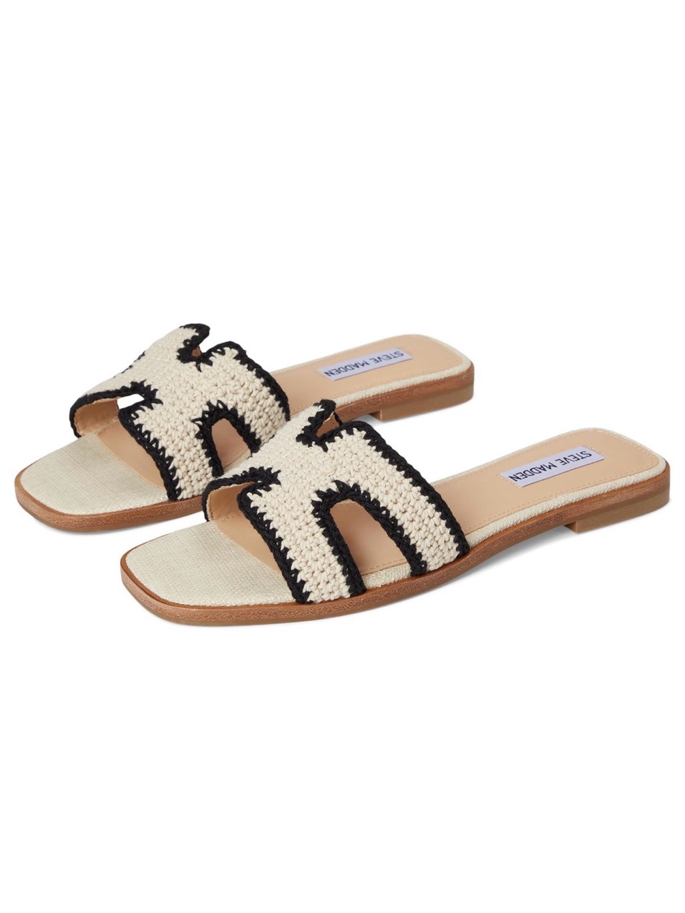Steve Madden Cream and Black Crochet Slide - Hadyn